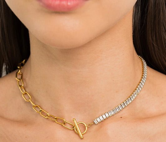 Brielle Bling Paperclip Necklace