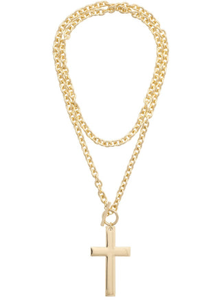 Charlotte Cross Toggle Front Necklace