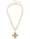 Elise Hammered Cross Necklace