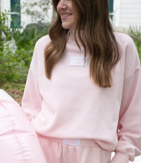 *PREORDER* Lulu Mac Mock Neck Sweatshirt - Pale Pink